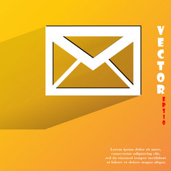 mail envelope flat modern web button with long vector