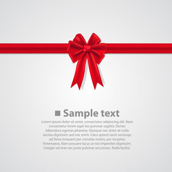 Blank gift card template with pink bow and ribbon Vector Image