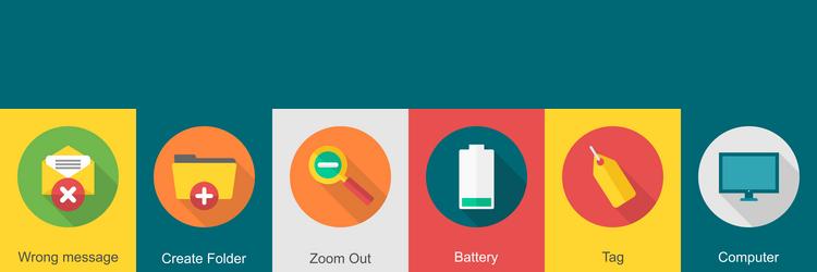 a set of 6 user interface icons as wrong message vector image