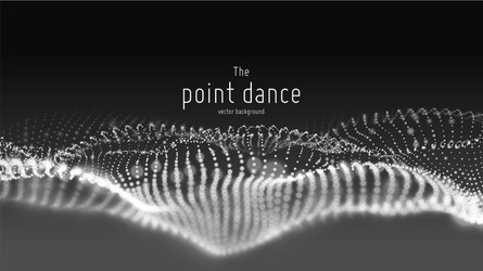 Abstract monochrome particle wave points vector