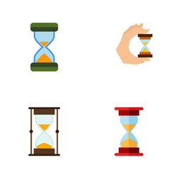 Flat icon timer set of sandglass loading vector