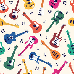 Guitars Pattern - Acoustic & Electric Vector Image