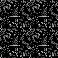 Seamless pattern 4 contour of elements for design vector