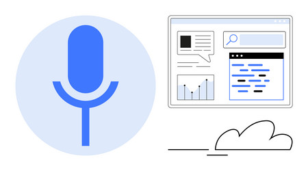 voice search and data visualization in a cloud vector image