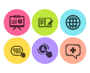 ab testing globe and presentation icons set vector image