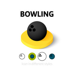 bowling icon in different style vector