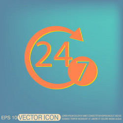 character 24 7 open hours a day and days vector image