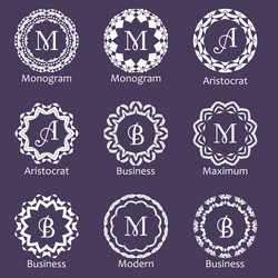 Elegant Monogram Ornament Set Vector Image