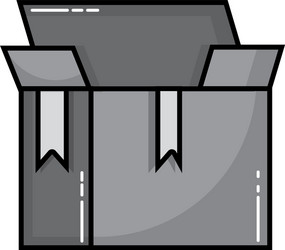 grayscale box package object open design vector image