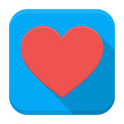 Heart app icon with long shadow vector