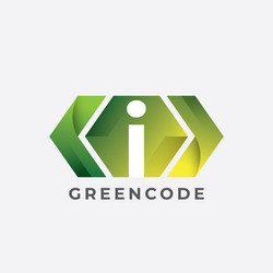 programmer logo with letter i design code icon vector image