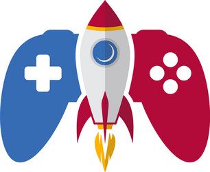 rocket game console turbo speed joystick vector image