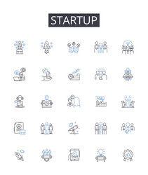 startup line icons collection agile scrum vector