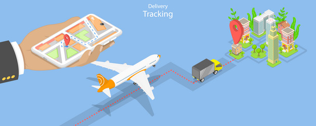 Flat isometric concept of global logistics Vector Image