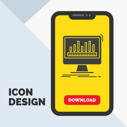 Analytics processing dashboard data stats glyph vector