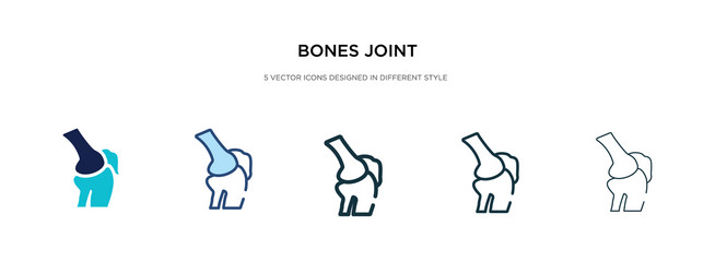 bones joint icon in different style two colored vector image