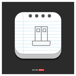 Building icon gray on notepad style template vector