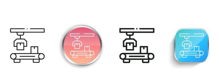 conveyor belt icon thin linear regular and button vector image