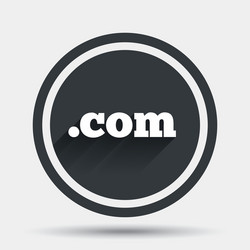 domain com sign icon top-level internet vector image