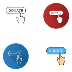 donate button click icon vector