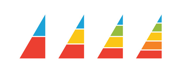levels of triangular pyramid half triangle vector image