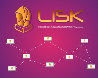 Lisk blockchain cryptocurrency background design vector