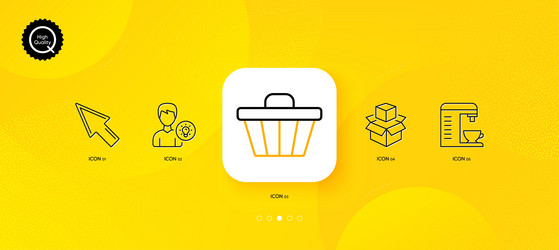 person idea packing boxes and mouse cursor vector image
