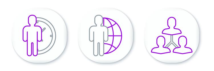 set line project team base time management vector image