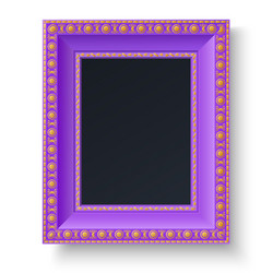 violet frame with gold patterns isolated vector image