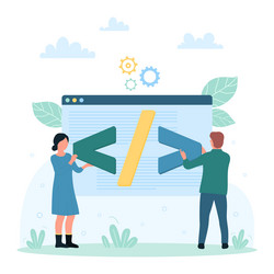 web development technology tiny people vector image