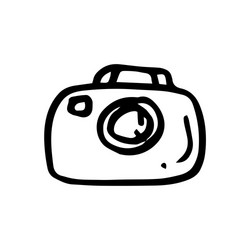 Hand drawn camera symbol doodle icon vector