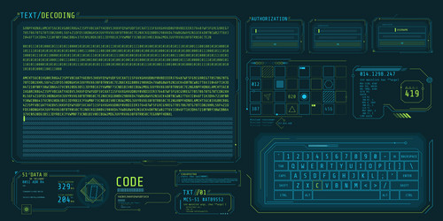 hud interface design for decoding big data vector image