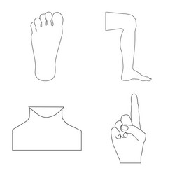 isolated object of human and part icon collection vector image
