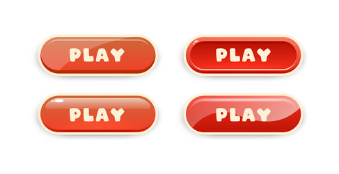 play buttons for mobile games ui game design vector image
