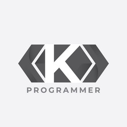 programmer logo with letter k design code icon vector image