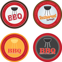 Set labels with text and barbecue elements vector