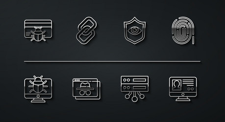 set line system bug in credit card on monitor vector image