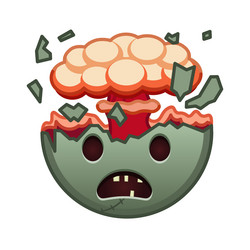 shocked face with exploding head large size vector image