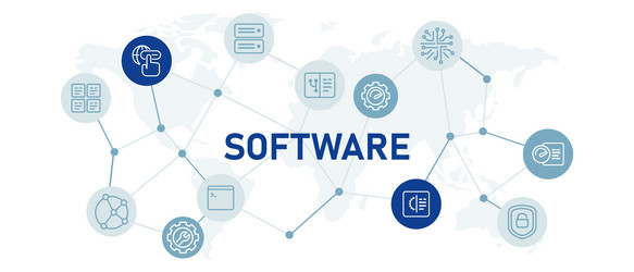 software icon set with application vector image