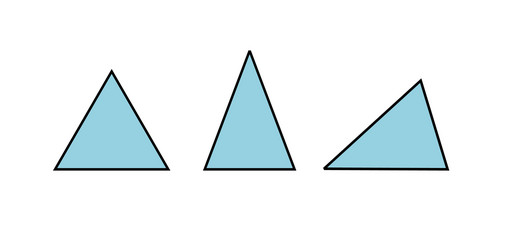 Triangle types based on sides math basic shapes vector