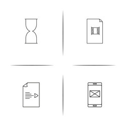 Web and text simple linear icons set outlined vector