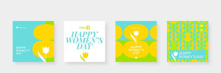 Women's Day Celebration Card Set vector image