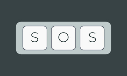 computer keyboard key with sos keys vector image