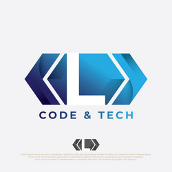 Programmer logo with letter l design code icon vector