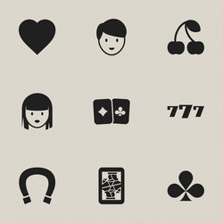 set of 9 editable game icons includes symbols vector image