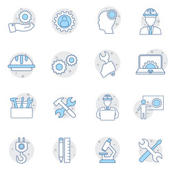Simple set of engineering related color line vector