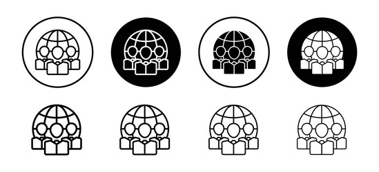 clients worldwide icon set collection for web vector image