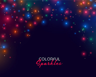 Colorful neon sparkles on dark background design vector