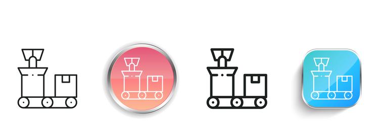 conveyor belt icon thin linear regular and button vector image