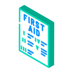 emergency first aid guide isometric icon vector